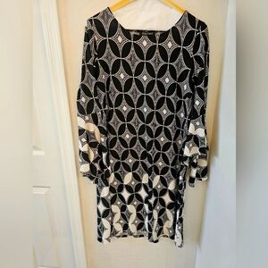 Black and White Geometric Dress
